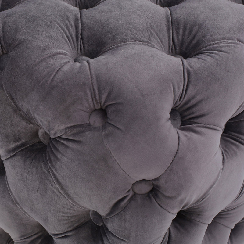 Button- Grey Velvet , Enhances Modern Atmosphere, 29" W X D 17.96" H Adds Ambiance To Room,, Gray