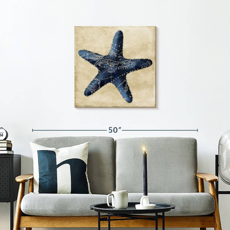 Aletra carte étoile de mer indigo, H 24 po x l 24 po