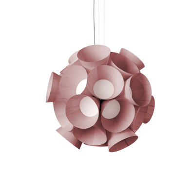 Dandelion Suspension Lamp - LED Dimmable - White Finish - Pale Rose Shade