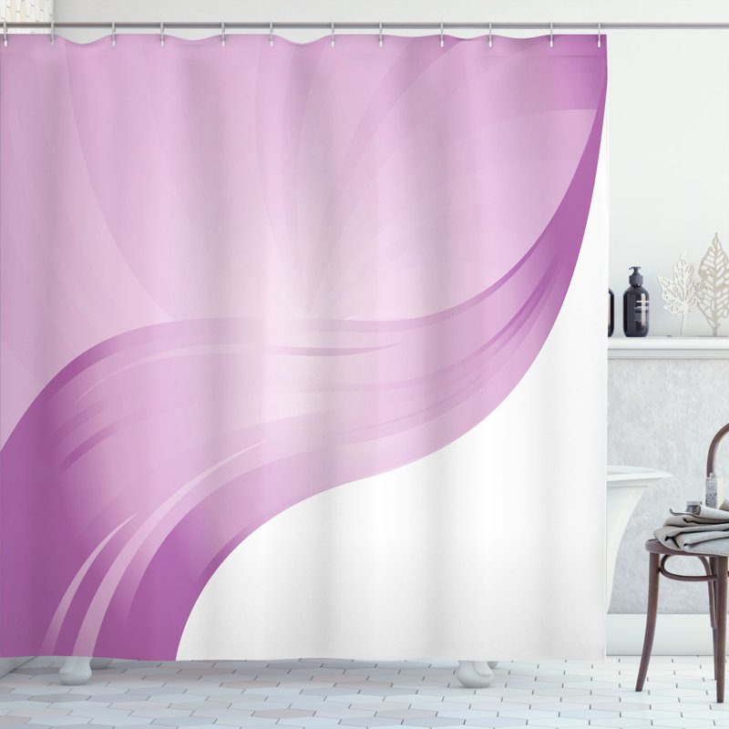 Ensemble de rideau de douche + crochets, H 75 po x l 69 po, Fuchsia pâle