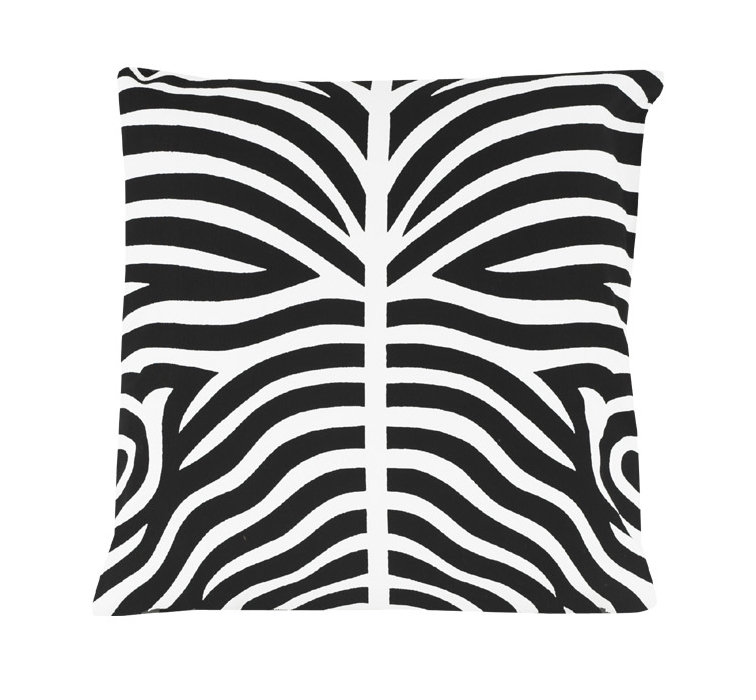 Xandra Zebra Striped 100% Cotton Throw Pillow, Black