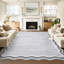Tapis à bords festonnés lavable à la machine - Tapis moderne uni à poils courts et doux, envers en caoutchouc antidérapant, résistant aux marques et ne peluche pas, idéal pour le salon, la chambre, la chambre d'enfant ou la salle à manger - Tons gris, 2,44 m x 3,05 m-603331068