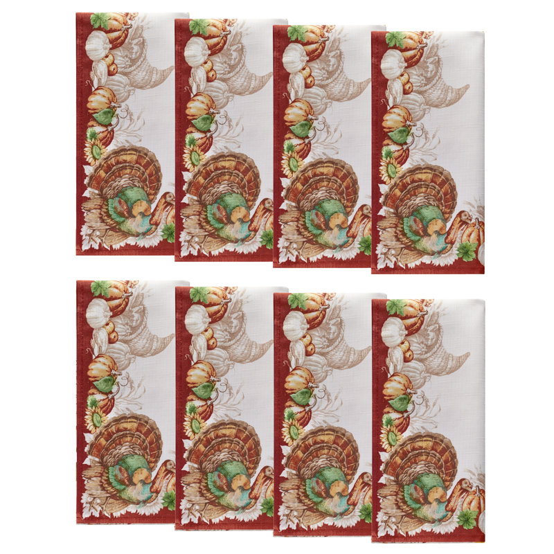 Monterrey 100% Polyester Holiday Turkey Square Napkin