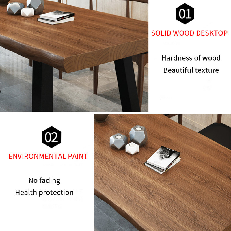 Ensemble de table de salle à manger moderne en bois massif de style nordique, H 29,5 po x L 62,9 po x l 27,5 po