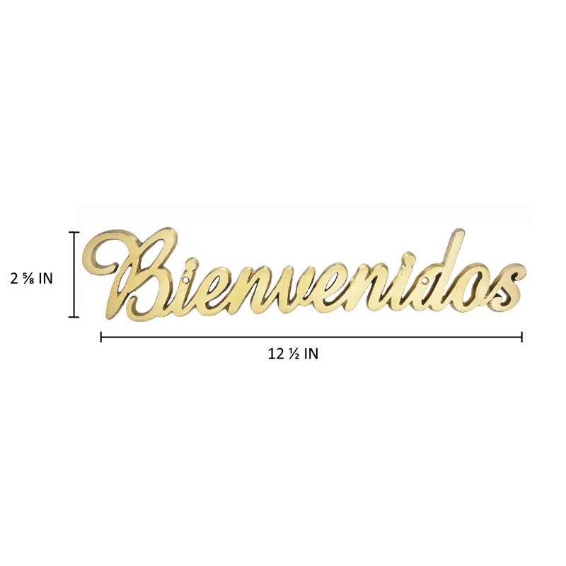 Bienvenidos Door Greeting, Polished Brass