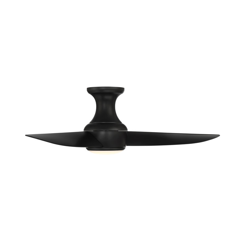 Corona 44" Matte Black Aluminum Smart Ceiling Fan with LED Light