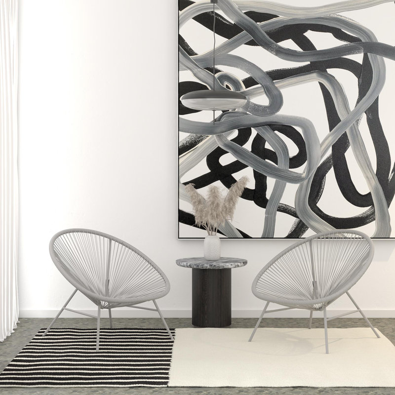 Steel Outdoor Lounge Chair, Light Grey