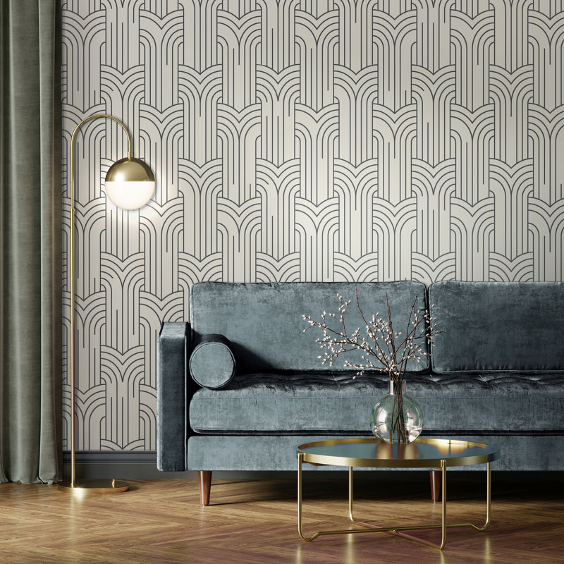 Papier peint Arch Deco, Silver