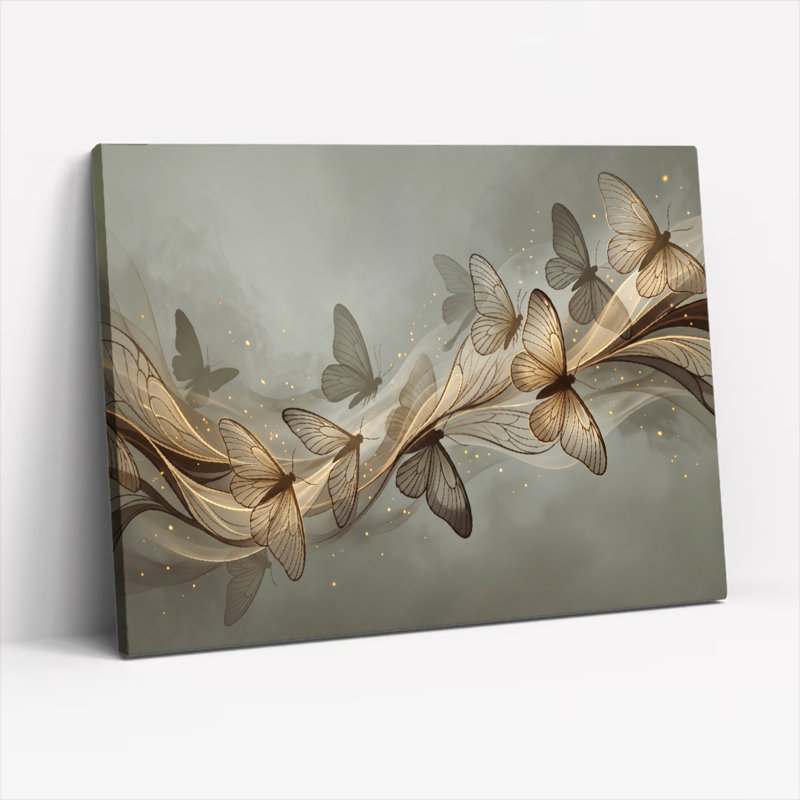 Ensemble de 1 tableau sur toile « Papillons en mouvement », H 24 po x l 36 po, Wrapped Canvas