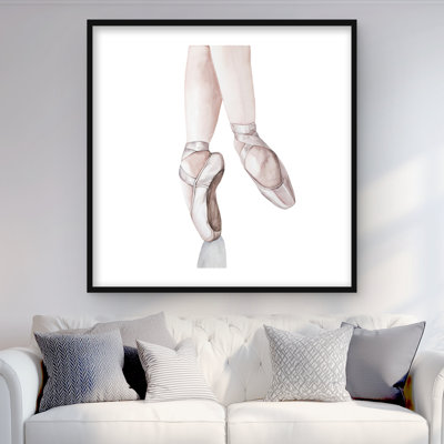 Pieds de ballerine - Impression mat romantique encadrée pour la décoration intérieure