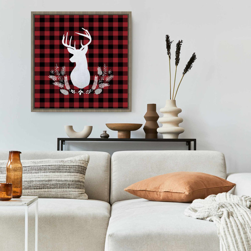 Décor de toile encadrée de cerf à motif rustique de cuisine