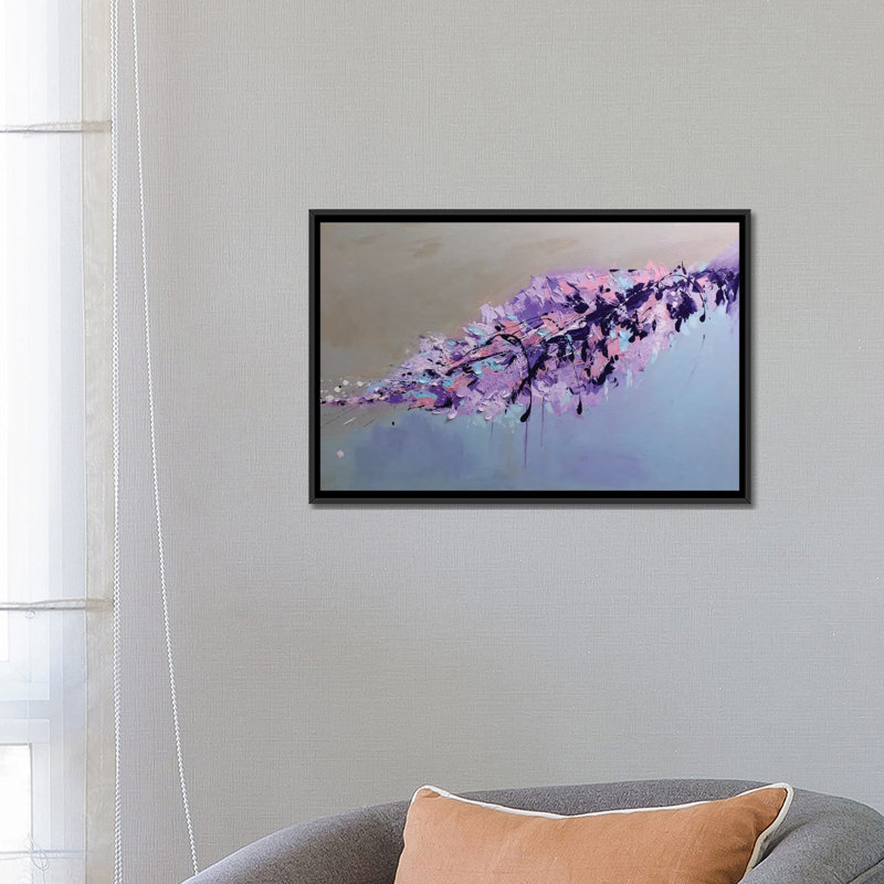 «The Leaf», reproduction sur toile, H 18 po x l 26 po x P 1,5 po, Toile encadrée noire, Pas de tapis