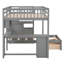 Lit superposé double au-dessus de simple avec bureau, tiroirs et tablettes, gris-1437512386