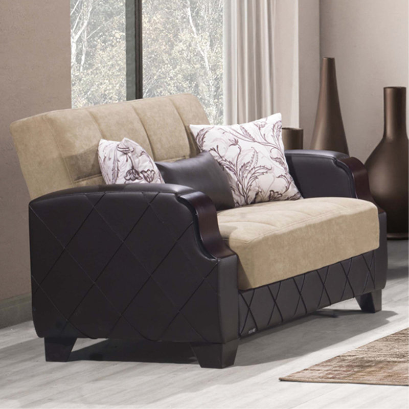 Rangement brun rembourré - Collection pour un bureau pratique convertible avec rangement, fonction