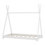 Lit plateforme à baldaquin simple en bois massif avec structure triangulaire-1248445179