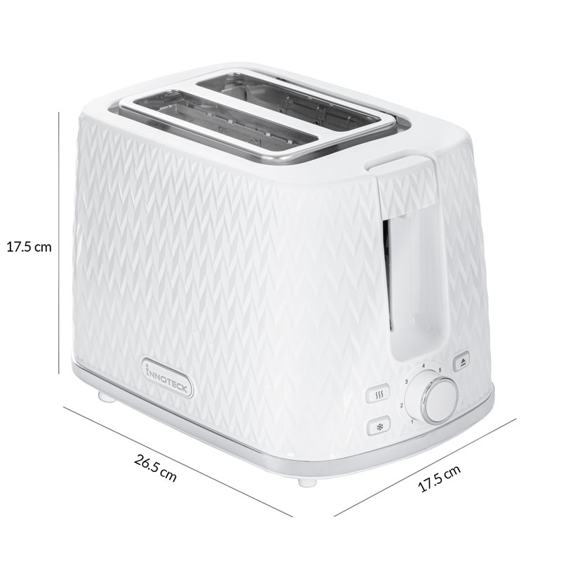 Innoteck Kitchen Pro Wide Slot Toaster with Multiple Controls and Modes, White