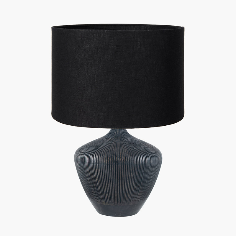 Wood Table Lamp, Black, 21.26" H x 13.78" W x 13.78" D, Black