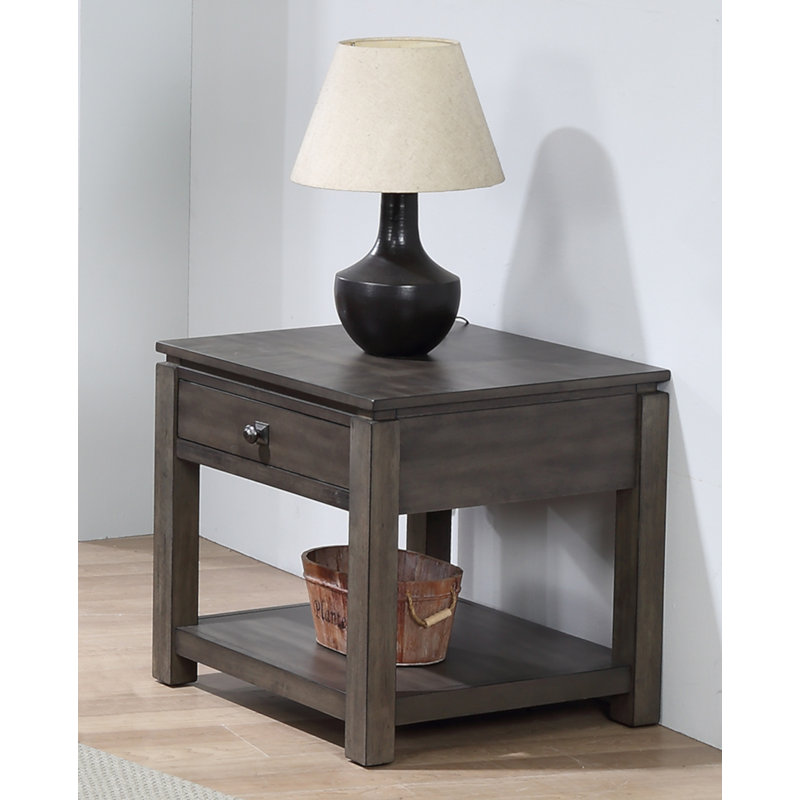 Mulliken Solid Wood End Table with Storage