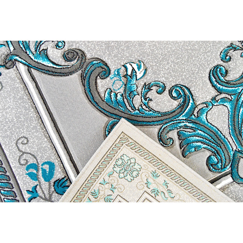 Tapis bleu sarcelle Ramsel, Rectangle 2 pi 6 po x 4 pi