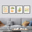 Décoration de salle de bain, pastel vert et jaune, motif abstrait, art mural encadré sur papier, impression de 4 pièces-97762825-97762826