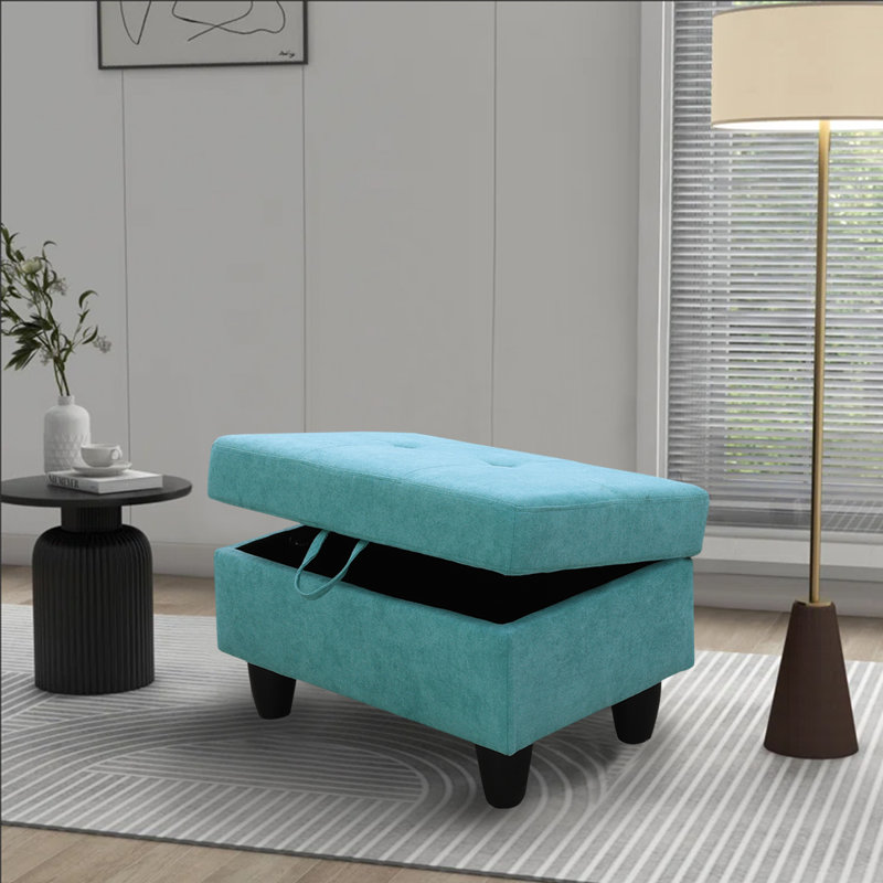 Upholstered Ottoman, Green
