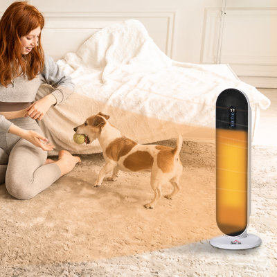 HomCom 1500 Watt 6450 BTU Electric Tower Space Heater with Adjustable Thermostat and with Digital Display