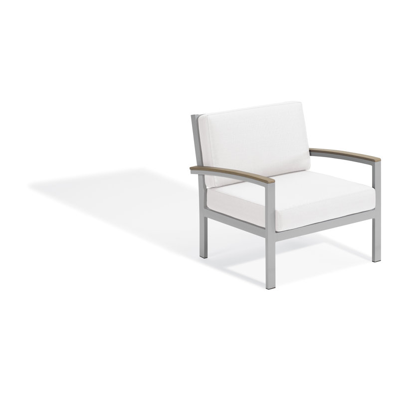 Travira Cushion Lounge Chair, Eggshell White, Tekwood Vintage
