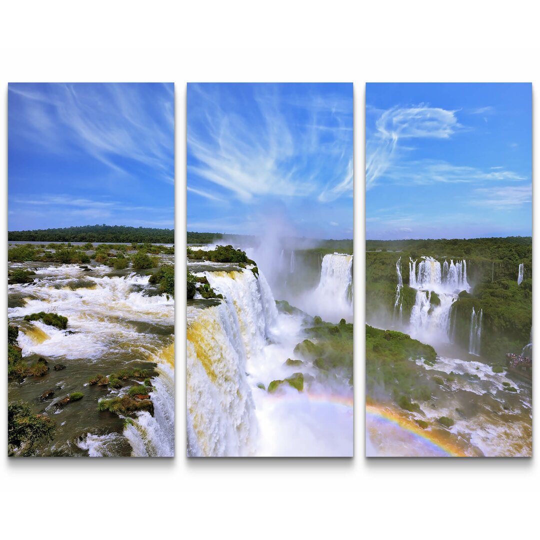 3-tlg. Leinwandbilder-Set Wasserfälle im Brasilianischen Regenwald