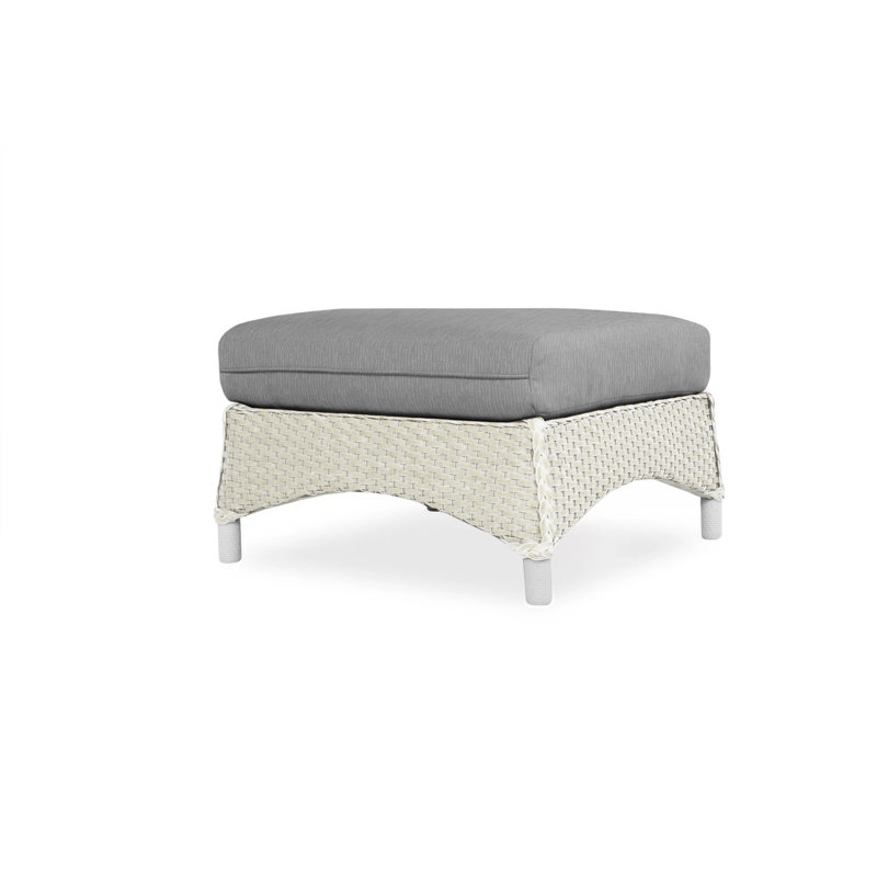 Mandalay Outdoor Ottoman, Antique White, Bright Side Fog