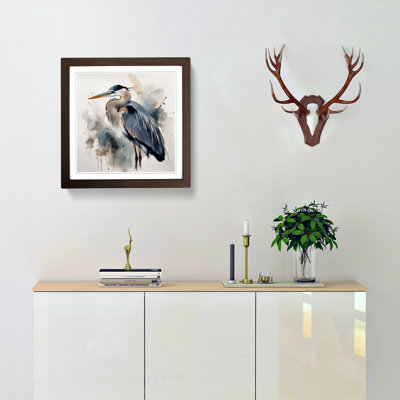 Heron Watercolour - Framed Print