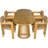 Coralia Outdoor 4-Person Acacia Wood Dining Set With Handwoven Rattan-129674630