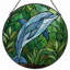 Panneau de vitrail 12 "H Dolphin Seascape-298002779