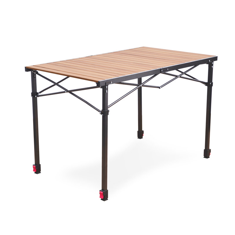 Folding Camping Table with Aluminum Roll-up Tabletop