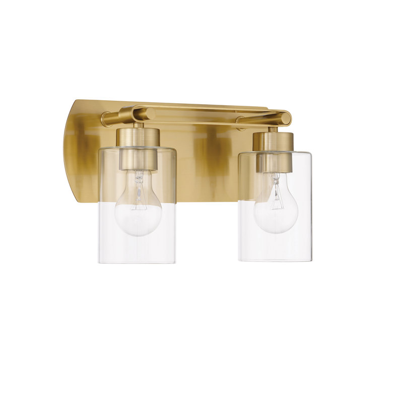Éclairage pour meuble-lavabo à 2 lumières Meerab, Laiton satiné
