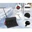 Pelle à neige avec roues, poussoir à neige en acier robuste avec lame inclinée à 5 positions, conception ergonomique et économisant le dos, parfaite pour l'allée, la porte et le trottoir