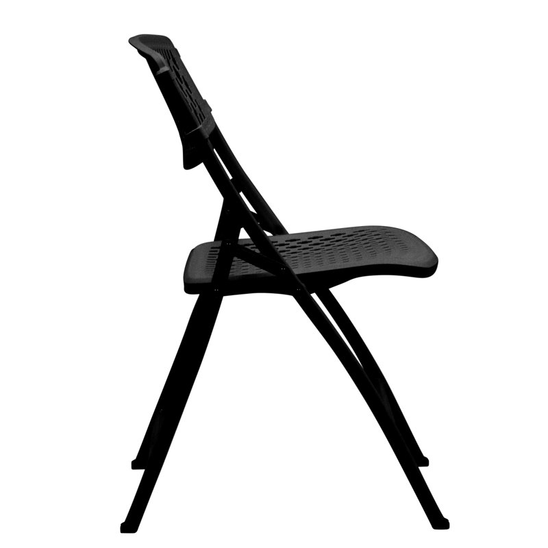 Black Steel and Plastic Folding Chair Set of 40