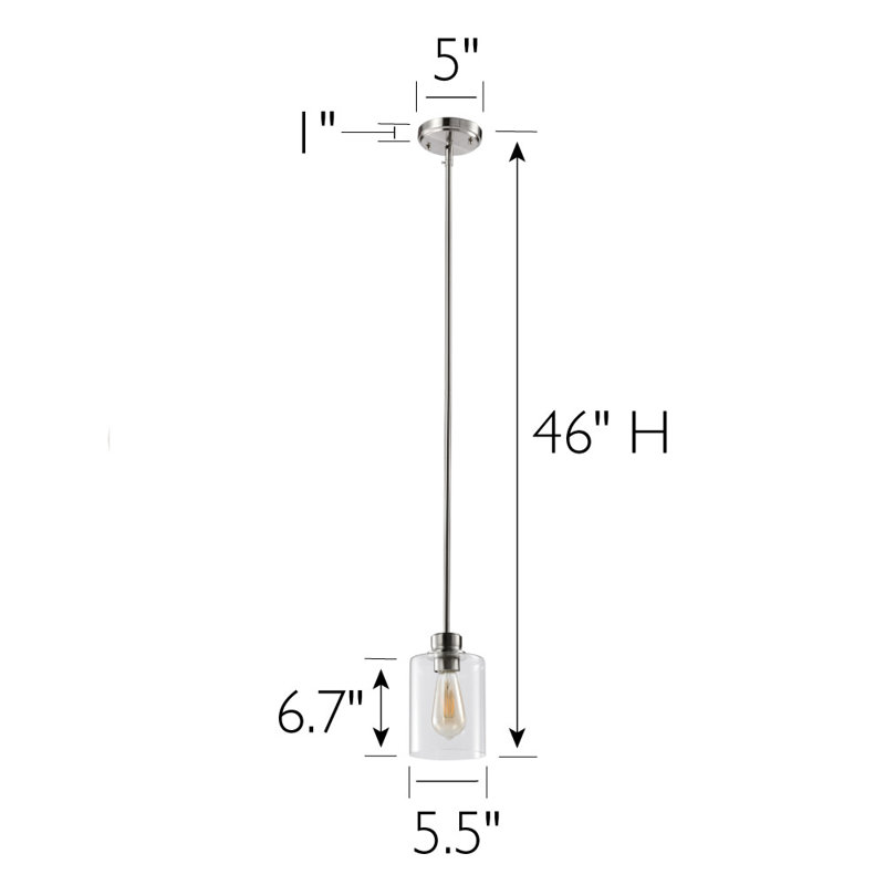 Luminaire suspendu cylindrique simple à 1 lumière Aletriz
