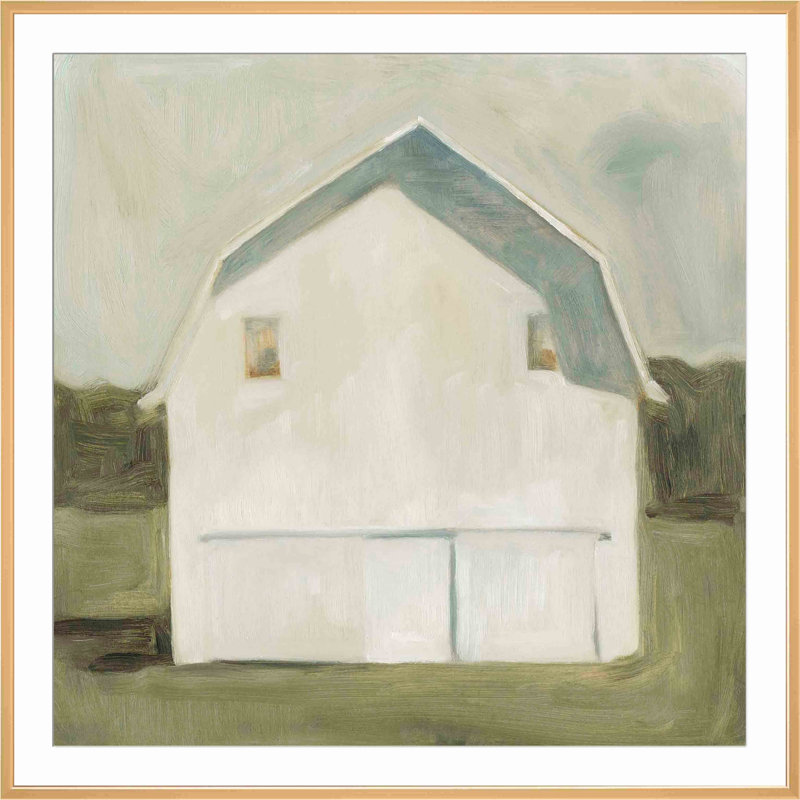 «Serene Barn VI» par Emma Scarvey - peinture encadrée, Or antique, H 34,09 po x l 34,09 po x P 1,1 po