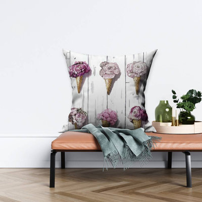 Peony cones - 26"x26" Throw pillow - Poly twill - Print on demand