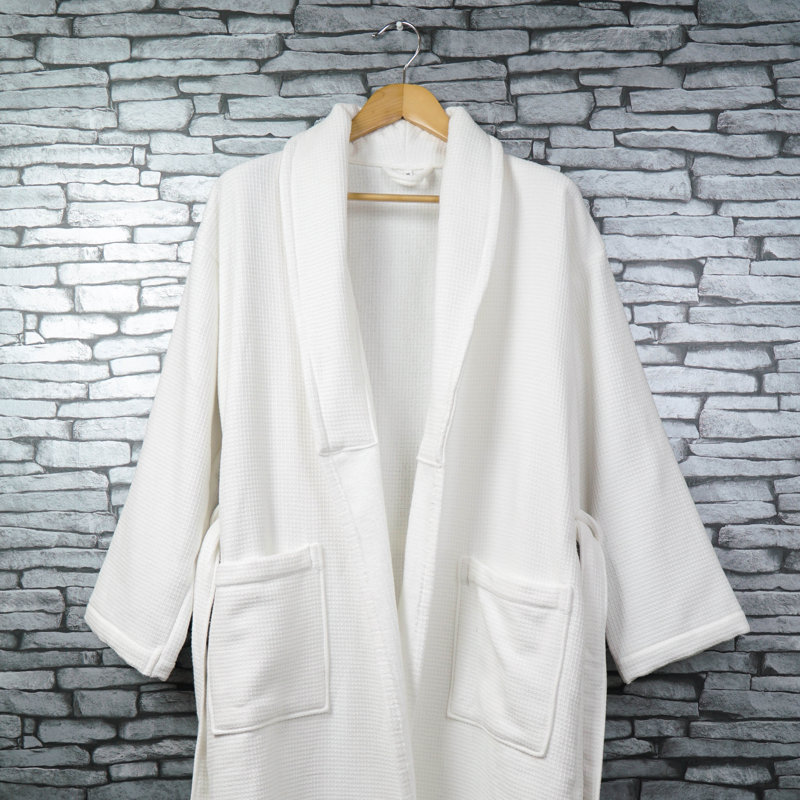 Reffett Unisex Lightweight Waffle Bath Robe, Large/Extra Large, Sage