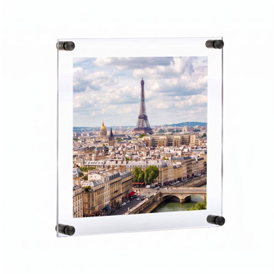 Cadre mural flottant en acrylique avec embouts noirs: 16 po x 20 po, taille graphique, 20 po x 24 po