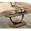 Table basse 3 pièces, table basse ovale 1X, table de bout ronde 2X, plateau en bois reproduit