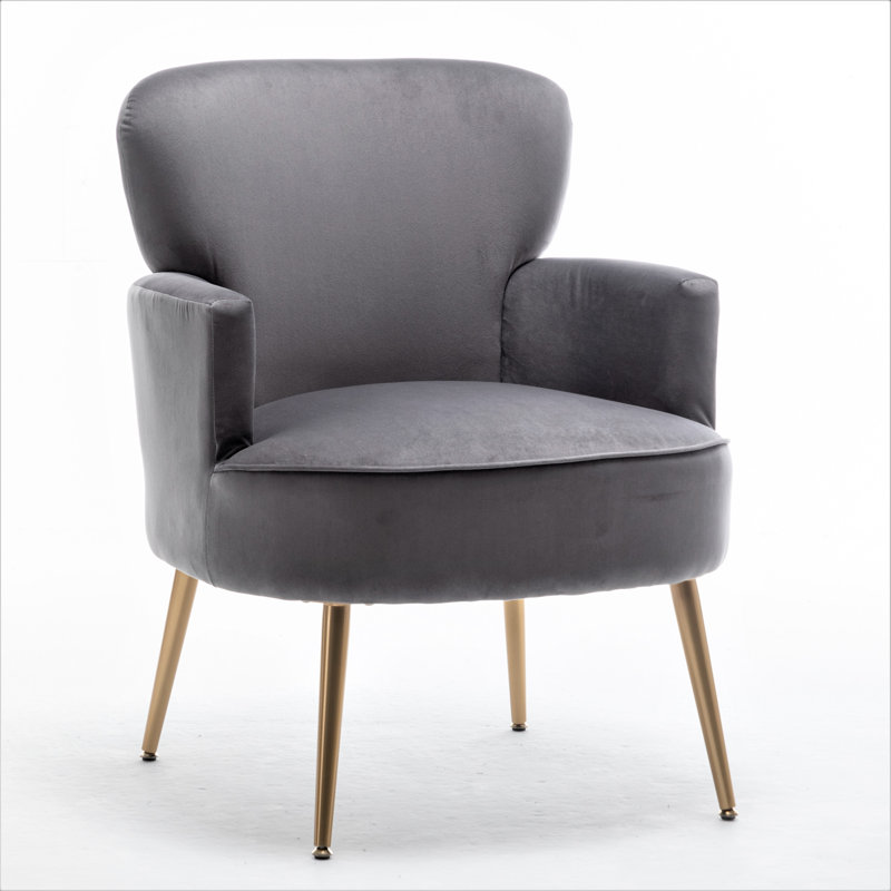 Ramisa Velvet Armchair, Gray Velvet