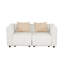Ensemble de canapé de salon en microfibre blanc 2 pièces