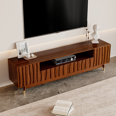 Keit Mid Century Modern Tv Stand Wood Entertainment Center With 2 Drawers And 2 Cabinets Tv Console With Open Shelf For 75/80/85 Inch Media Console Fo by Corrigan Studio