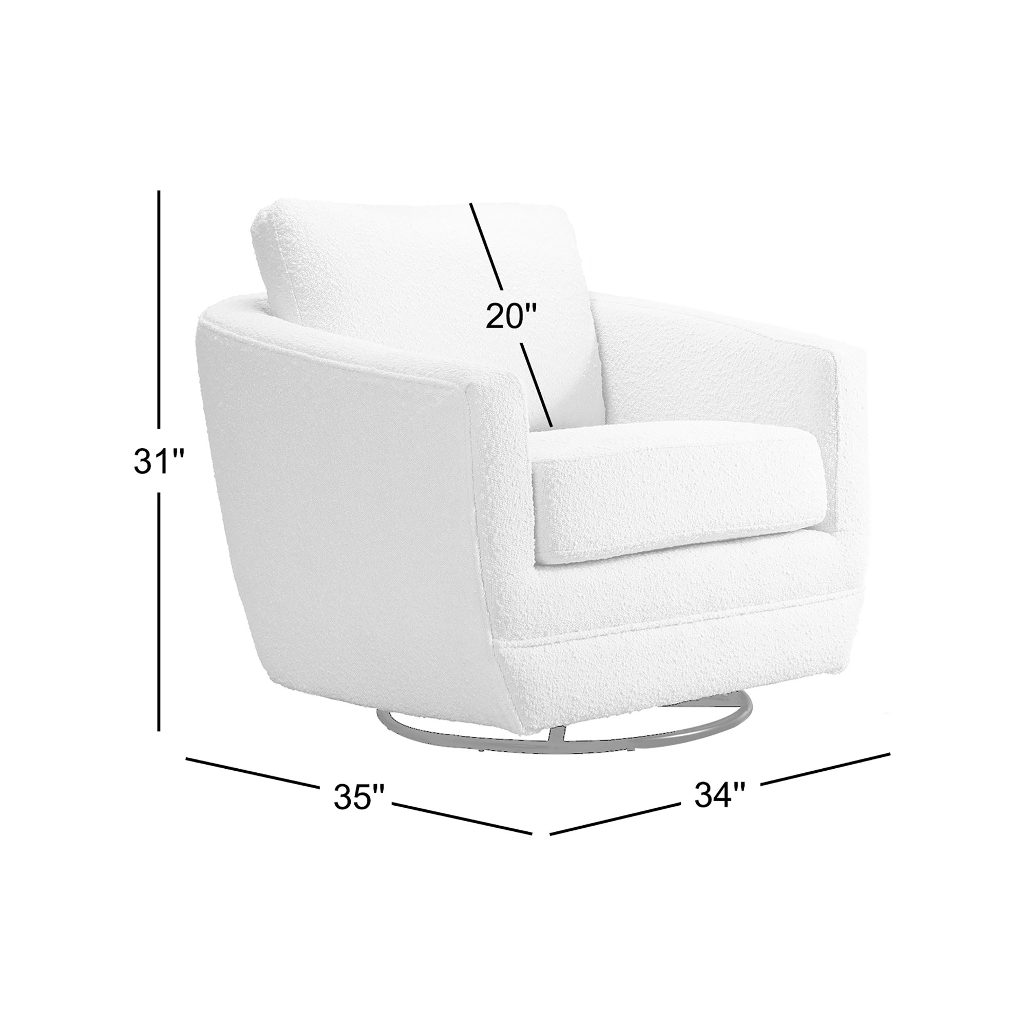 Gogh Swivel Glider, Cream Boucle