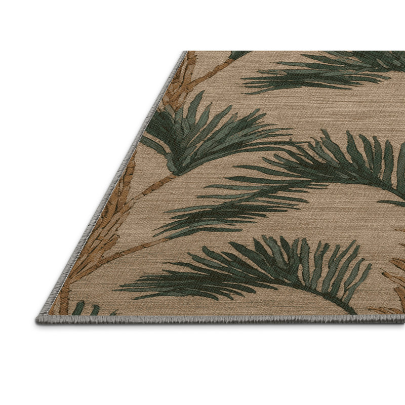  Tapis lavable palmier dattier hawaïen, Rond 5 pi