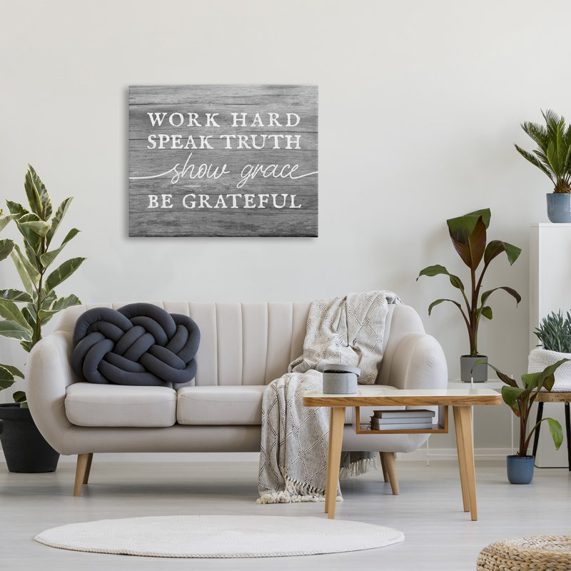 Be Be Grateful, Toile tendue, H 30 po x l 40 po x P 1,5 po