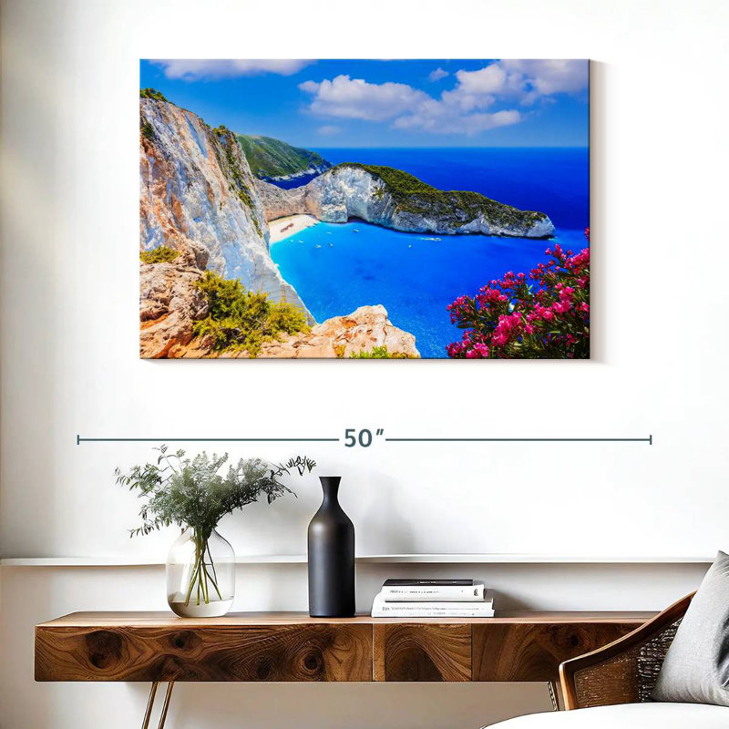 Paysage marin de la plage de Sebbie Navagio, H 26 po x l 39 po