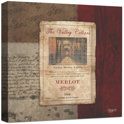« merlot wine label », affiche rétro sur toile